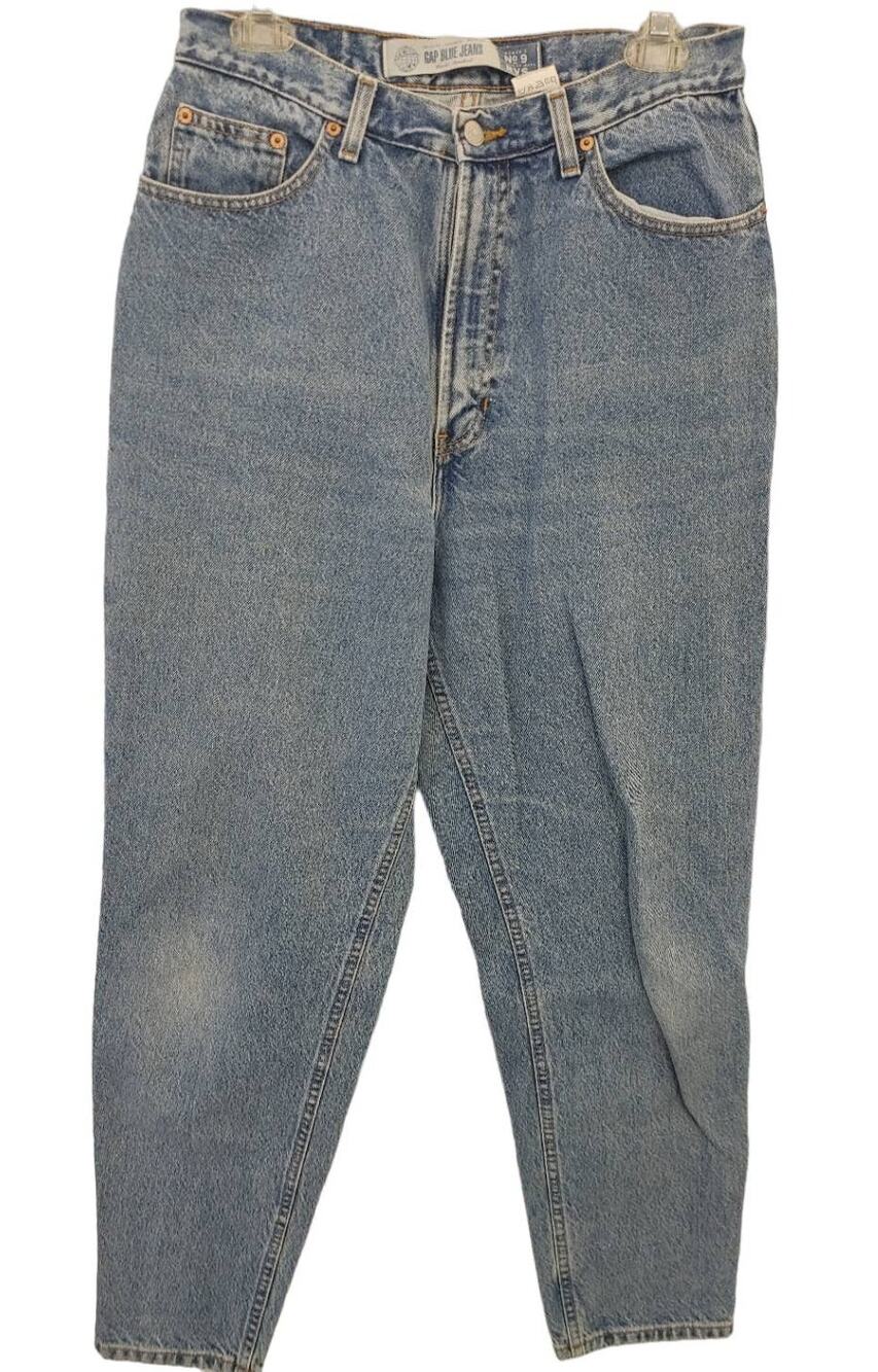 Vtg 90s GAP Blue Jeans Reverse Fit RVS No 9 Sz 12 Ankle Super High Rise